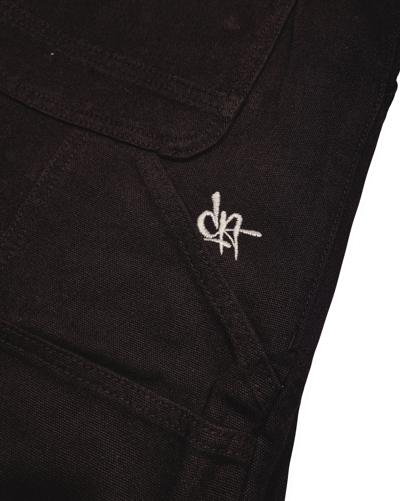 heavy weight black 100% duck canvas painter trouser pants embroidered dark as day logo