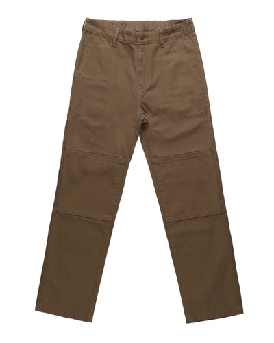 heavy weight walnut brown 100% duck canvas painter trouser pants embroidered dark as day logo